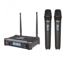 KAM KWM1920 Twin Wireless Multi Channel UHF Handheld System Microphones - Black
