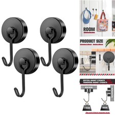 4 Pk Heavy Duty Magnetic Hooks