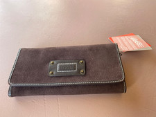 Esprit Unused Suede Effect Dark Brown Ladies Purse Wallet