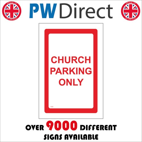 Sign church parking - church,