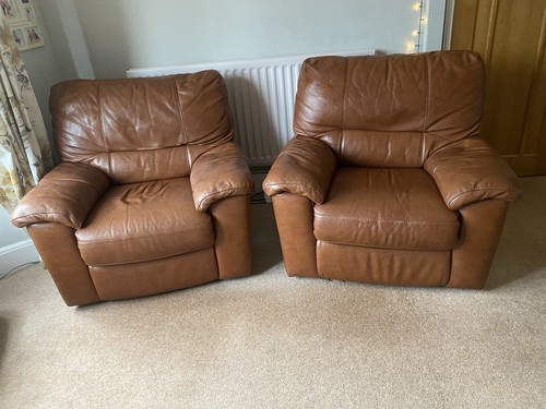 Recliners brown leather - recliners,