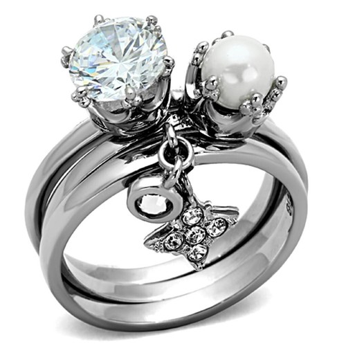 Silver stacking rings - , charm