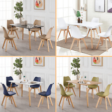 Jamie Dining Set with 4 Jamie Dining Chairs & Halo Wooden Table ✅ Color Options