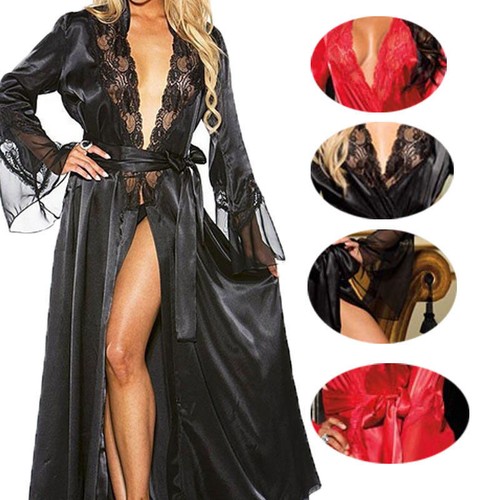 Womens sexy satin silk night - satin,