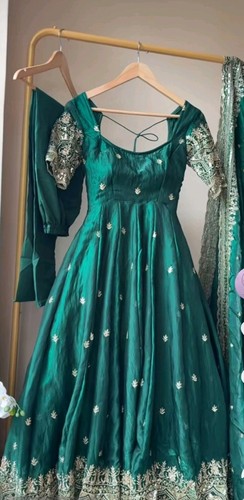 Green anarkali dress - green,