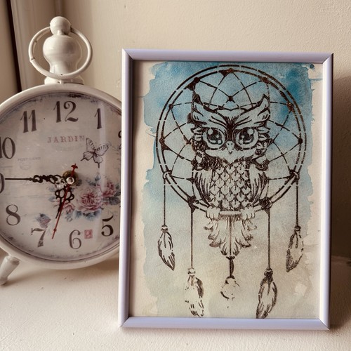 One kind artwork owl - one, of