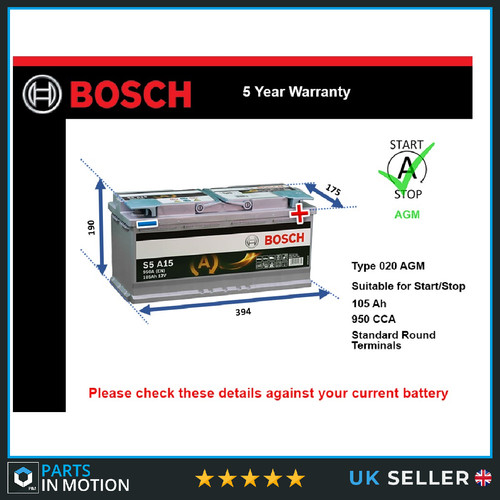 Agm car battery - battery, fits