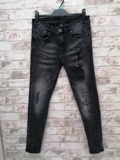 Beck & Hersey Denim Dark Grey Ripped Jeans - Size 30”  Bck & Hrsy