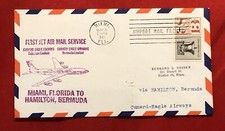 1962 Bermuda 1 x FDC First Jet Air Miami, Florida - Hamilton, Bermuda