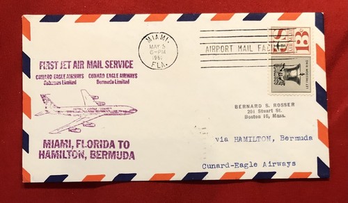 1962 bermuda fdc first jet - x,
