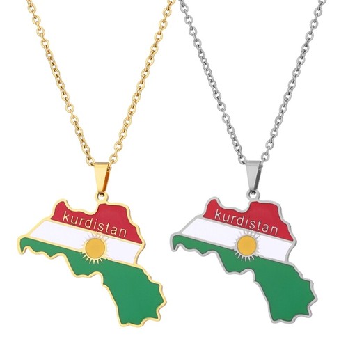 Map necklace kurdistan - kurdistan, pendant