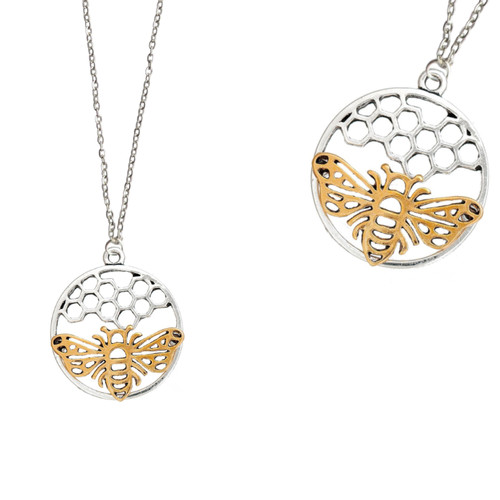 Bee honeycomb necklace wasp - honeycomb,