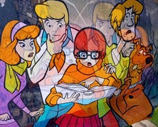 Vintage Scooby Doo Material- Single Quilt Cover & Very Large Pillow Case