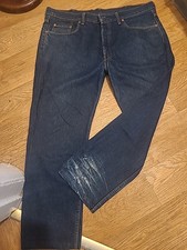 Mens Levi Strauss & Co Waist 40 Length 34  Blue Denim Jeans ( Patch Got A Cut...