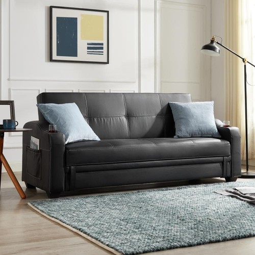 Sofa bed seater faux leather - bed,
