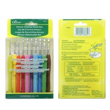 CLOVER Amour Crochet Hook Set ~ 10 Sizes ~ Comfort Grip Handles