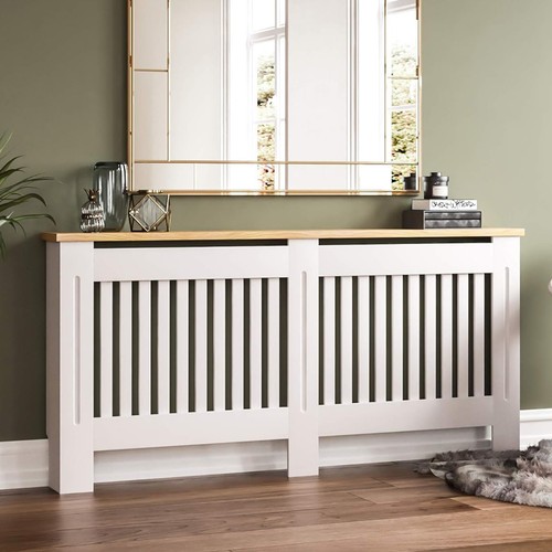 White wooden slatted grill - white,