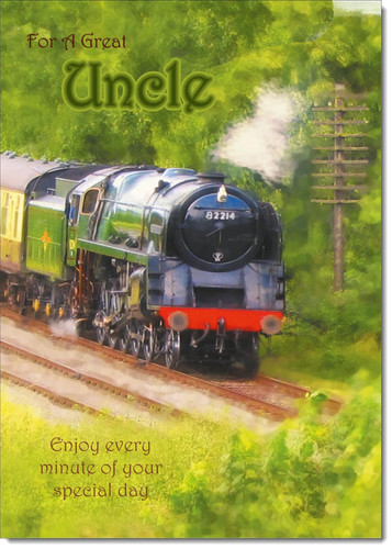 Uncle birthday card train - birthday, –