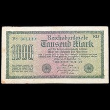 1922 Germany 1000 Mark Post