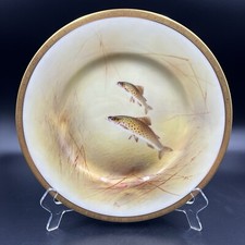 Royal Doulton Tiffany Co Brook Trout Fish Hand Painted Cabinet Plate by A. Perry
