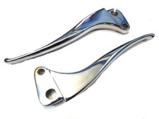 Vespa Chrome Clutch & Brake Lever Set With Screws For VBB VBA VBC Sprint Rally