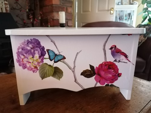 Wooden stool vintage bird - wooden,