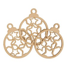 Wooden mdf christmas bauble - mdf,