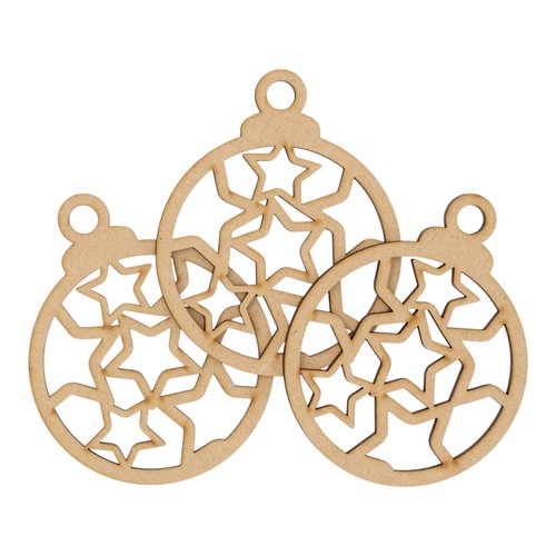 Wooden mdf christmas bauble - mdf,