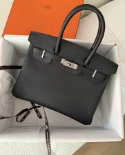 Hermes Birkin 30 Togo Leather Palladium Hardware Caban Blue