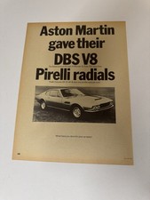Original 1970 Aston Martin DBS V8 Pirelli Magazine Advert Poster Frame Ready