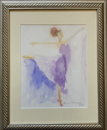 Framed and glazed watercolour - and,