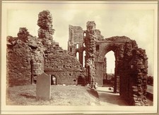 Tynemouth priory, Northumberland.  Rare large 1880s albumen photograph