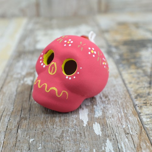 Hanging mexican ceramic skull - mexican,