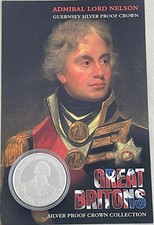 Silver Proof Crown Collection Great Britons 1oz £5 Coins Channel Islands + COA