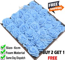 100 Pcs Large 6CM Artificial Flowers Foam Rose Heads Wedding Party Decor Bouquet