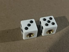 🍀NEW WHITE DICE VALVE CAPS