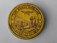 The Balkan Sobranie Virginian No 10 Cigar Leaf Tin 1954 728862