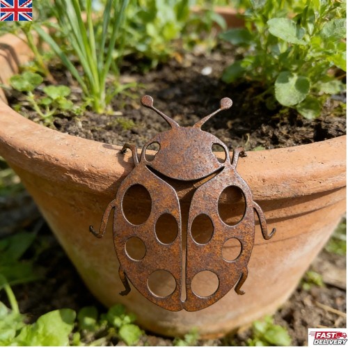 Metal ladybug decoration - metal,