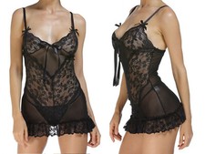 Women Sexy Babydoll Black
