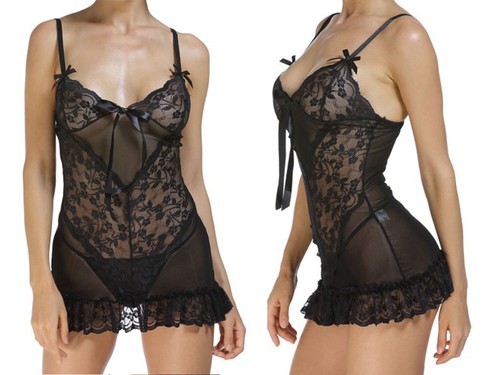 Women sexy babydoll - sexy, black