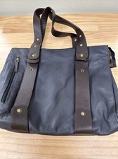 Sienna Rose Large Shoulder Bag Handbag Navy Blue Brown 