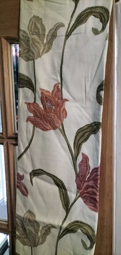 Cream floral curtains two - curtains,