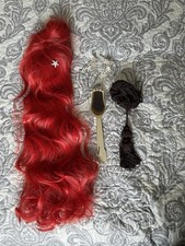 Ariel Cosplay Items. Wig, Dinglehopper Hairbrush, Robe Chord & Starfish Clips