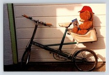 Social History RPPC: Moulton Deluxe Bicycle & Teddy Bear. Unposted.