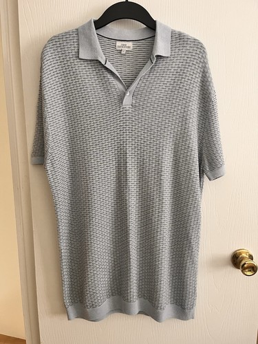 Blue light knit polo shirt - blue,