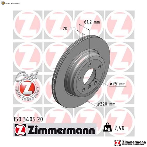 Brake discs 150 3405 for - brake, 150.3405.20