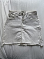 White Denim Mini Skirt, Size