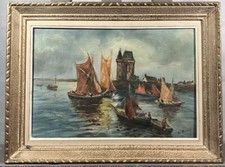 Oil On Canvas View Of The Tour