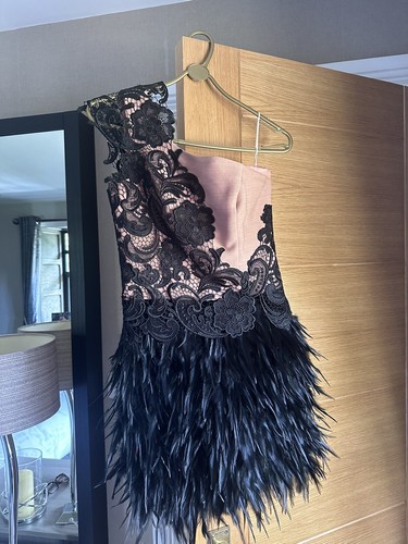 Berry feathered dress - berry,