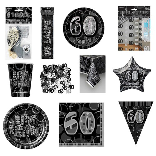 60th birthday plates cups - plates,
